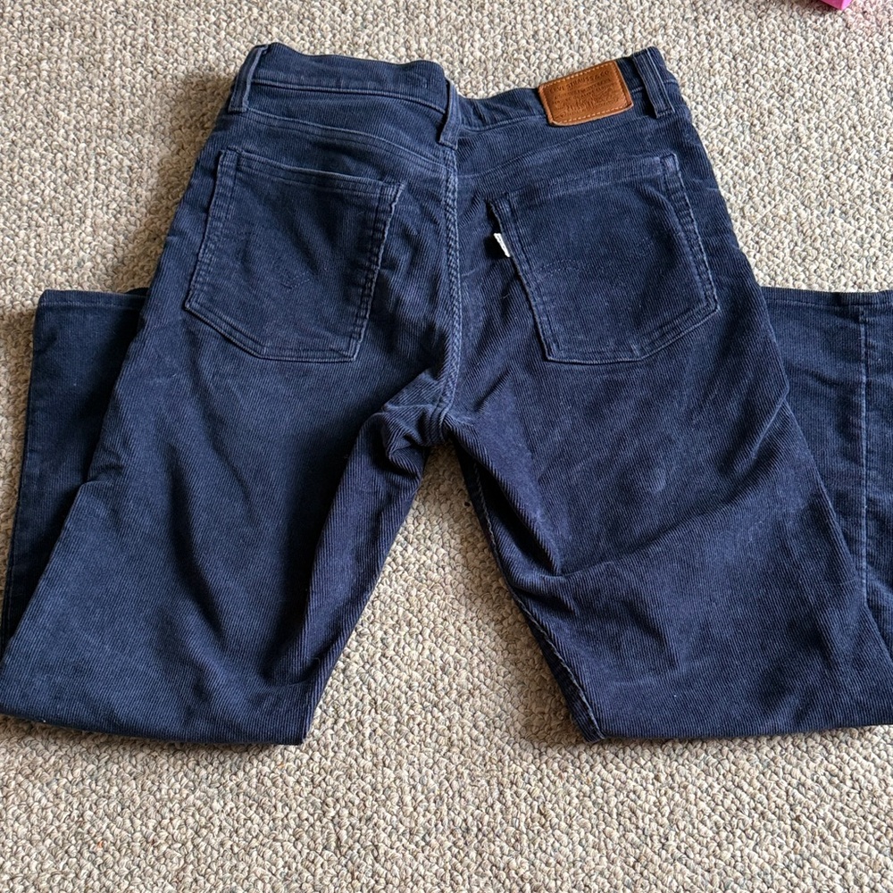 Levi's Women's Straight Leg Pants - Navy Blue - Picture 4 of 5